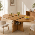 Table Extensible Théo, avec Rangements Intégrés aux Pieds