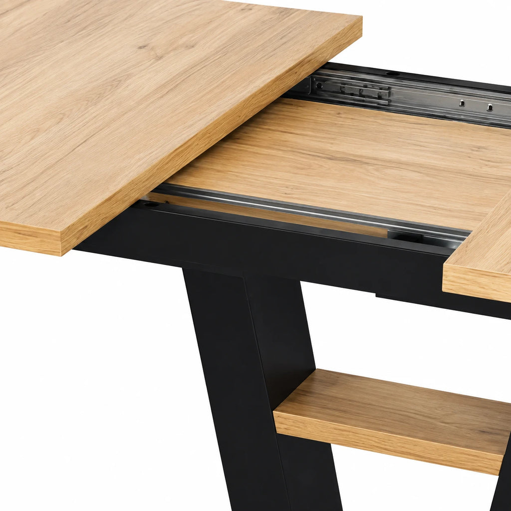 Table Extensible Jules 118(157)x70 cm, Bois avec Rallonges Intégrées
