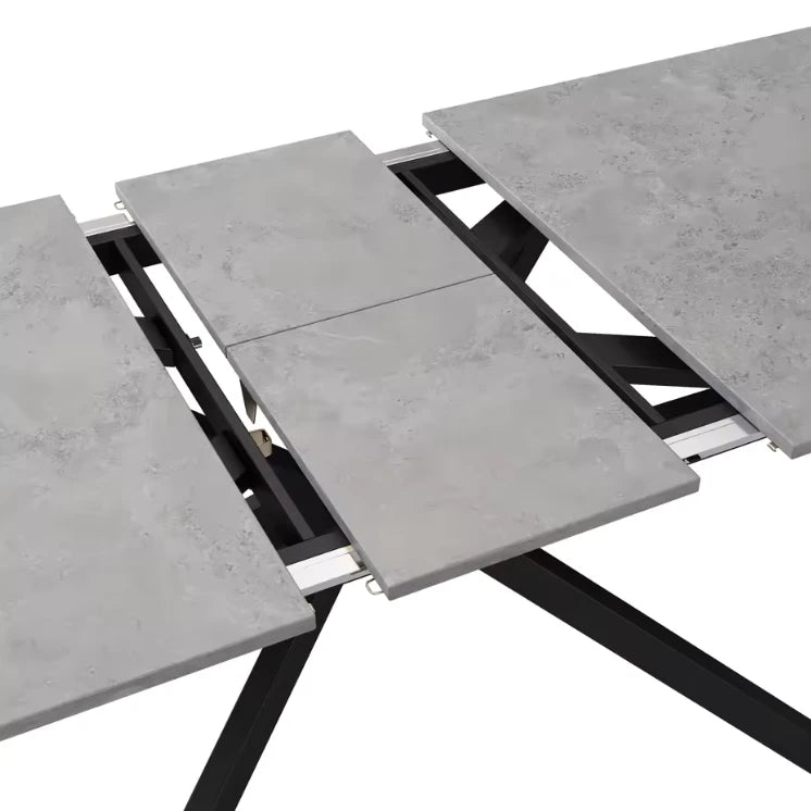 Table Extensible Adam 150(180)x70 cm, Motif Ciment avec Ouverture Automatique