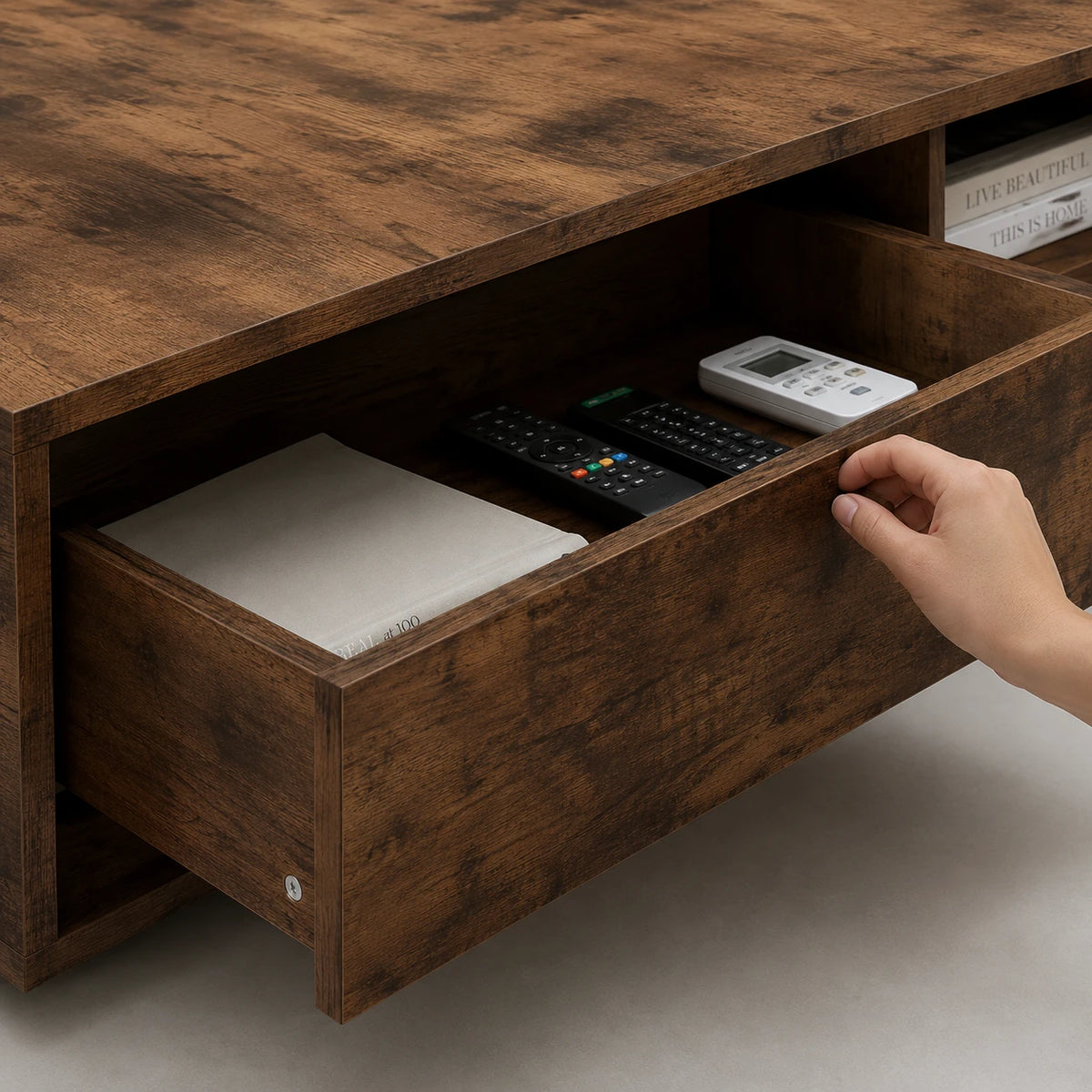 Table Basse Léon 90x60 cm, Chêne Fumé