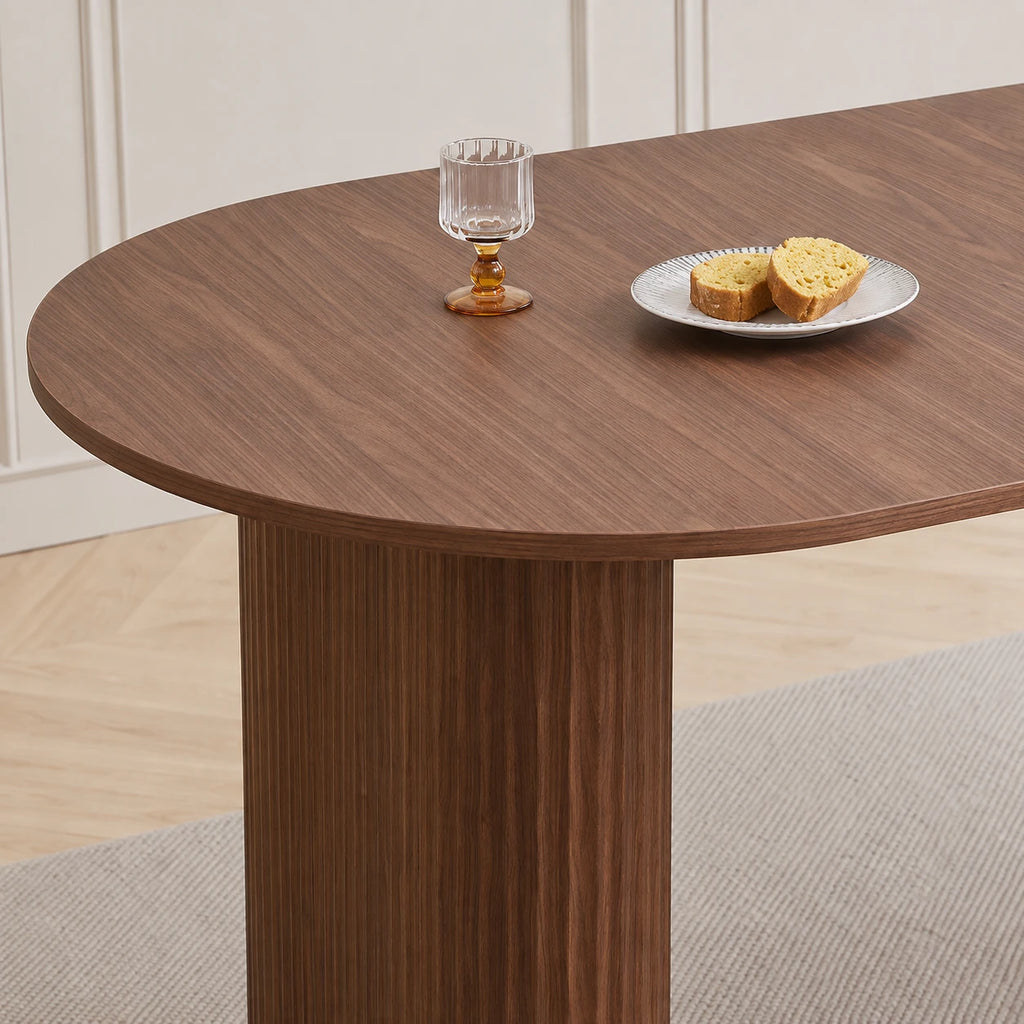 Table à Manger Antoine 180x90 cm, Bois Massif Ovale