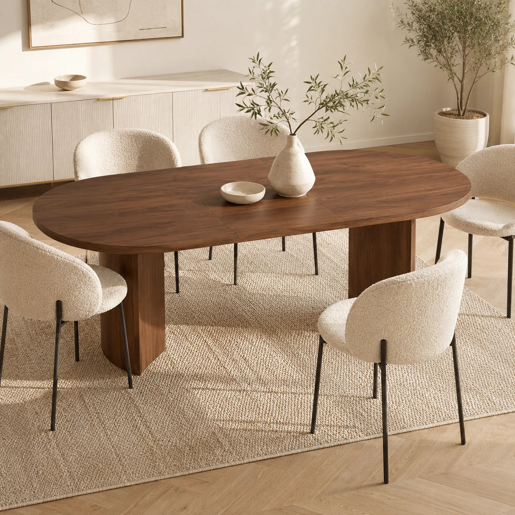 Table à Manger Raphaël 200x90 cm, Bois avec Bords Arrondis