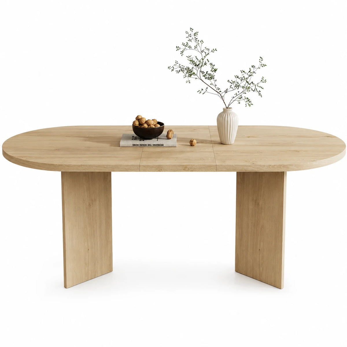 Table à Manger Mathis 200x90 cm, Bois avec Bords Arrondis
