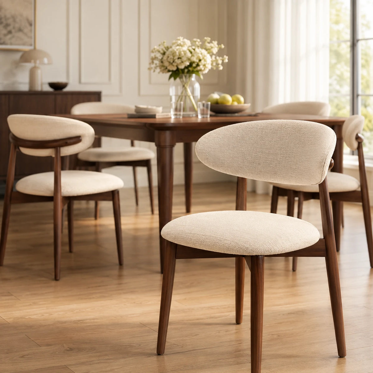 Lot de 2 Chaises de Salle à Manger, Style Nordique avec Pieds en Bois