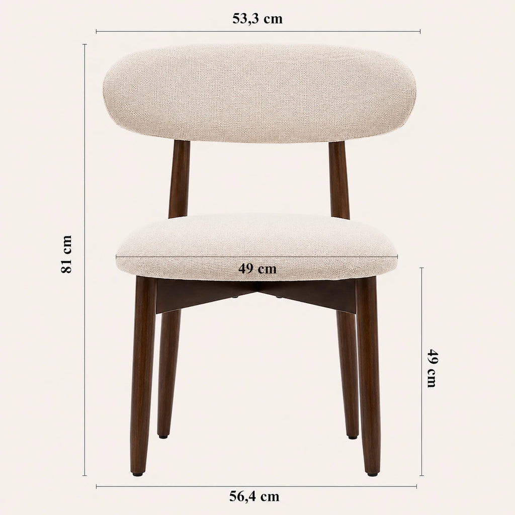 Lot de 2 Chaises de Salle à Manger, Style Nordique avec Pieds en Bois
