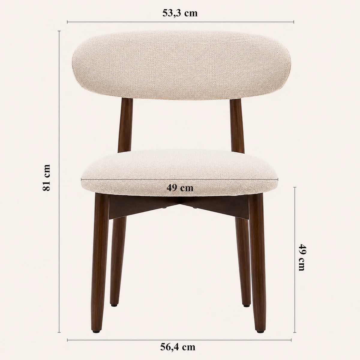 Lot de 2 Chaises de Salle à Manger, Style Nordique avec Pieds en Bois