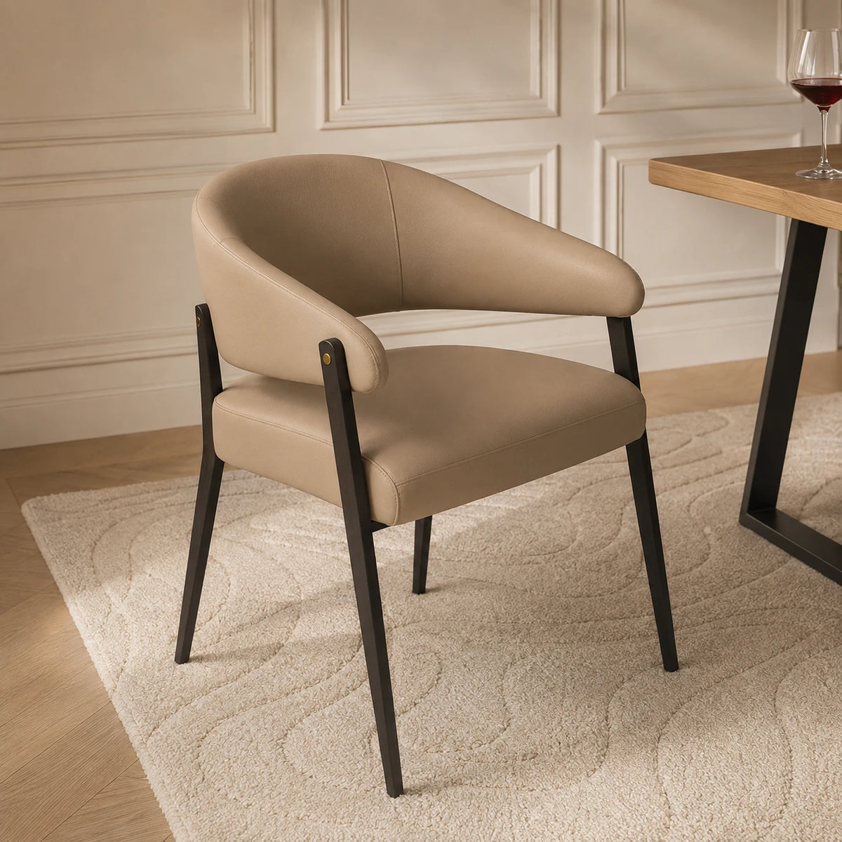 Lot de 2 Chaises de Salle à Manger, Simili Cuir Style Luxe