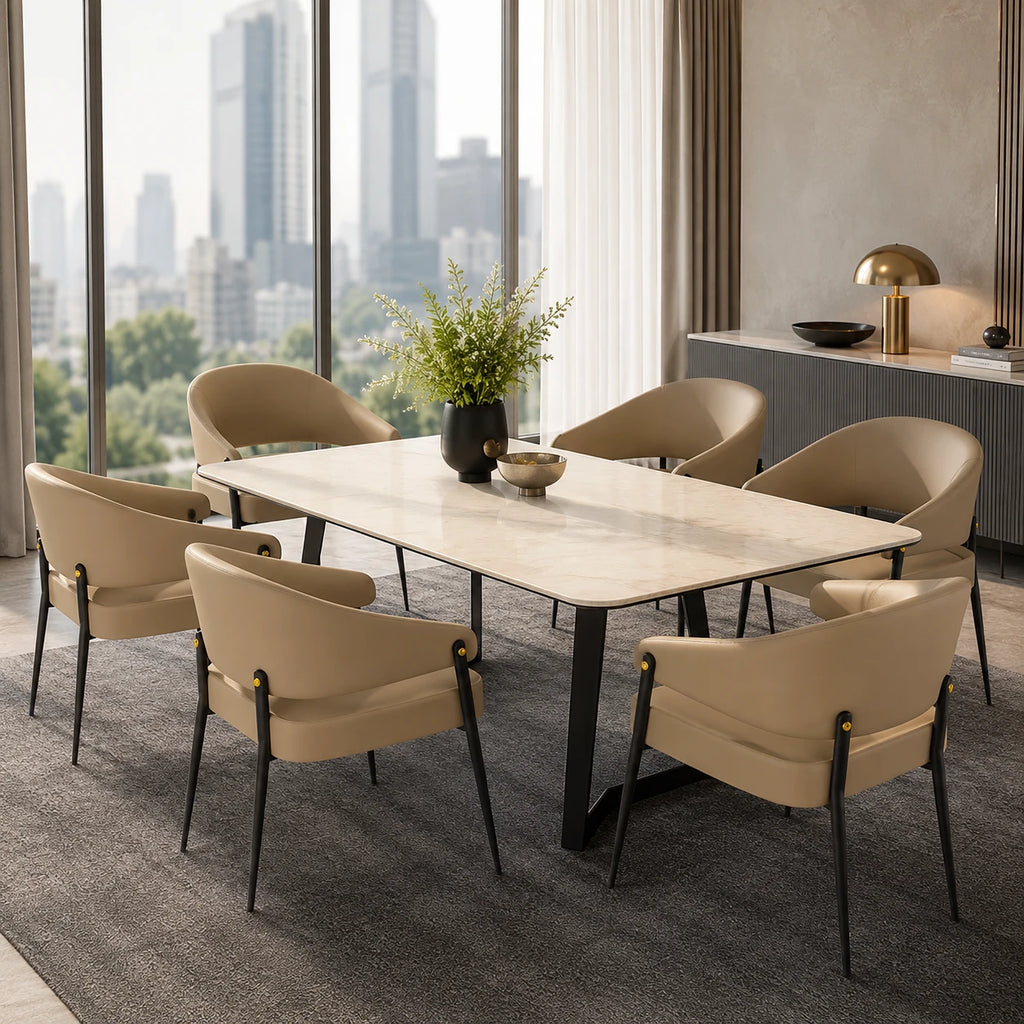 Lot de 2 Chaises de Salle à Manger, Simili Cuir Style Luxe