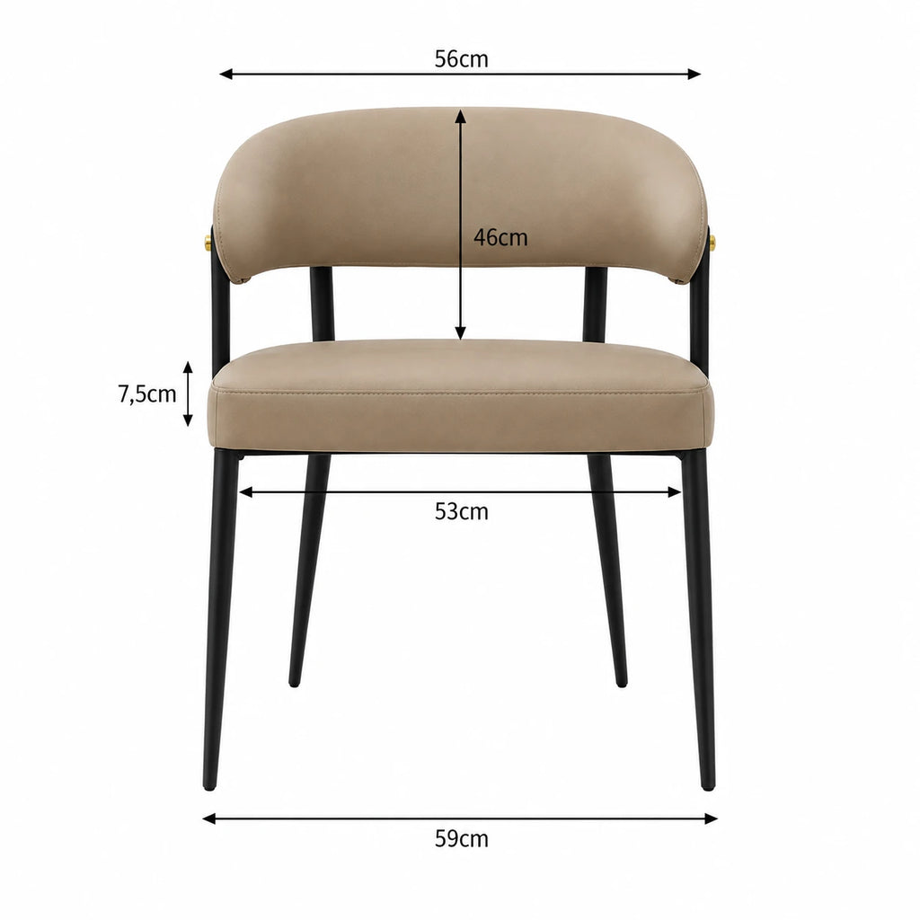 Lot de 2 Chaises de Salle à Manger, Simili Cuir Style Luxe