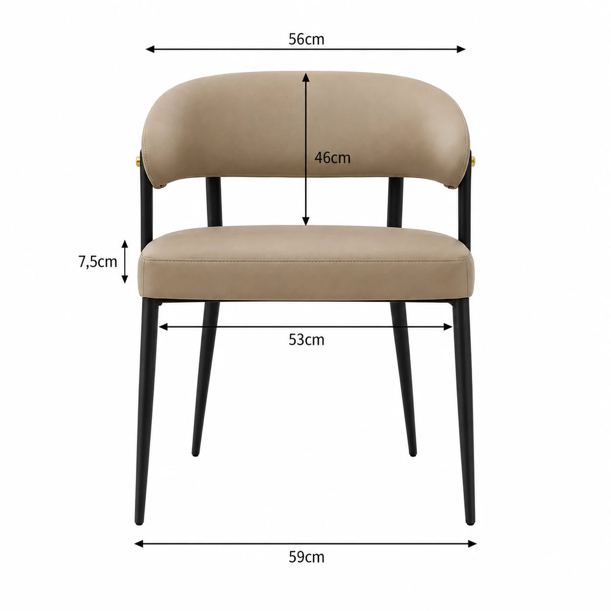 Lot de 2 Chaises de Salle à Manger, Simili Cuir Style Luxe
